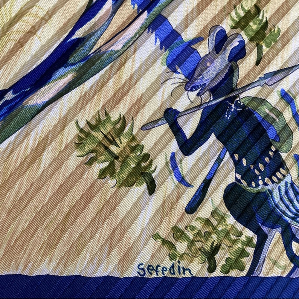 Hermes Kuggor Tree Pleated Plisse Silk Scarf - Picture 6 of 16